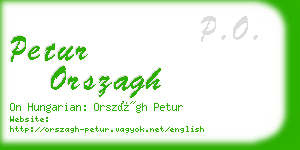 petur orszagh business card